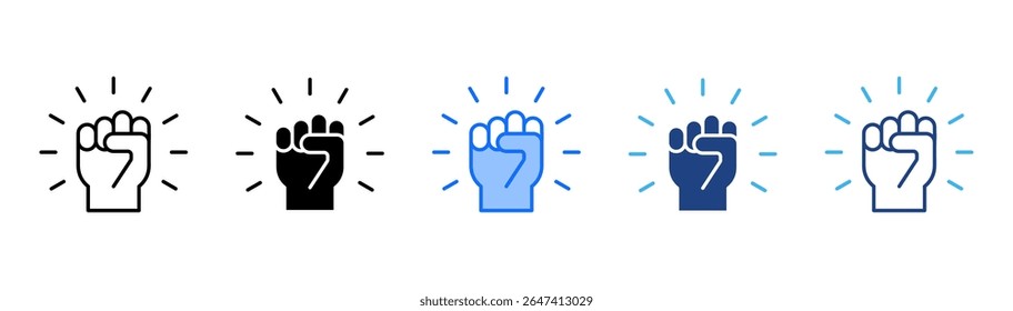 Empowerment icon set multiple style collection