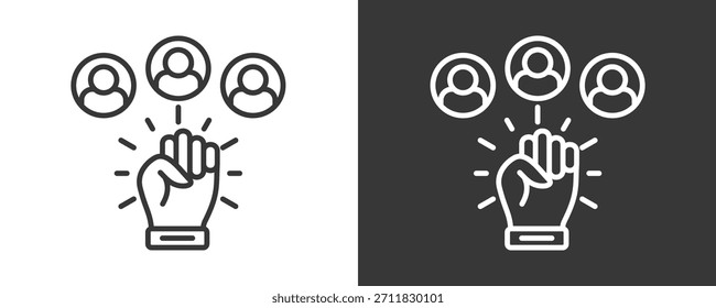Conjunto De Iconos De Empoderamiento Colección De Vector Aislada En Blanco Y Negro