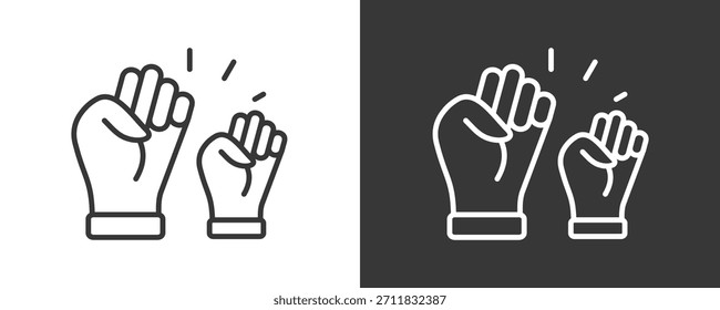 Conjunto De Iconos De Empoderamiento Colección De Vector Aislada En Blanco Y Negro