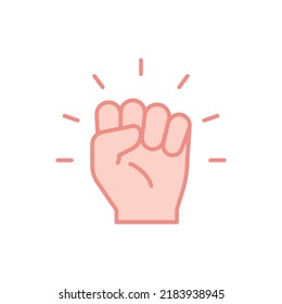 Empowerment icon. Simple flat style. Hand fist, empower, strength, courage, strong, power concept. Filled outline vector illustration isolated on white background. EPS 10.