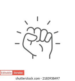 Empowerment icon. Simple outline style. Hand fist, empower, strength, courage, strong, power concept. Thin line vector illustration isolated on white background. Editable stroke EPS 10.