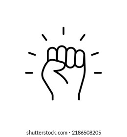 Empowerment icon. Simple outline style. Hand fist, empower, strength, courage, strong, power concept. Thin line vector illustration isolated on white background. EPS 10.