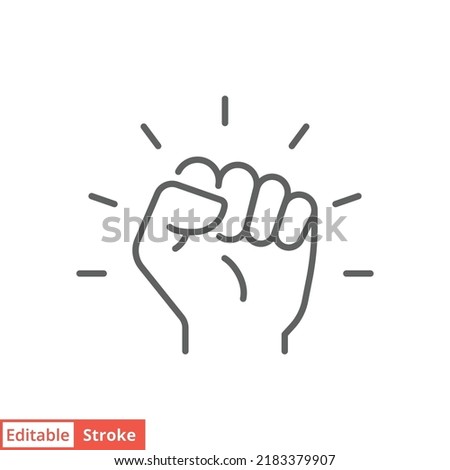 Empowerment icon. Simple outline style. Hand fist, empower, strength, courage, strong, power concept. Thin line vector illustration isolated on white background. Editable stroke EPS 10.