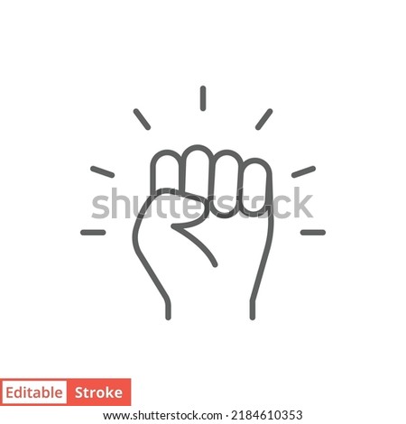 Empowerment icon. Simple outline style. Hand fist, empower, strength, courage, strong, power concept. Thin line vector illustration isolated on white background. Editable stroke EPS 10.