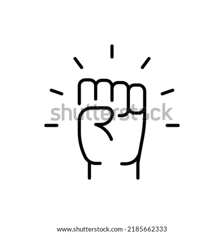 Empowerment icon. Simple outline style. Hand fist, empower, strength, courage, strong, power concept. Thin line vector illustration isolated on white background. EPS 10.