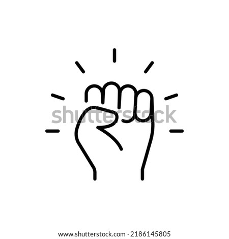 Empowerment icon. Simple outline style. Hand fist, empower, strength, courage, strong, power concept. Thin line vector illustration isolated on white background. EPS 10.