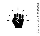 Empowerment icon. Simple solid style. Hand fist, empower, strength, courage, strong, power concept. Glyph vector illustration isolated on white background. EPS 10.