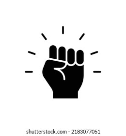 Empowerment icon. Simple solid style. Hand fist, empower, strength, courage, strong, power concept. Glyph vector illustration isolated on white background. EPS 10.