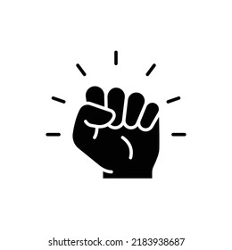 Empowerment icon. Simple solid style. Hand fist, empower, strength, courage, strong, power concept. Glyph vector illustration isolated on white background. EPS 10.