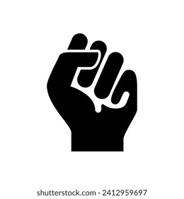 Empowerment icon. Simple solid style. Hand fist, empower, strength, power concept. Glyph vector illustration isolated on white background