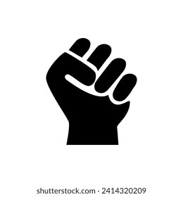 Empowerment icon. Simple solid style. Hand fist, empower, strength, power concept. Glyph vector illustration isolated on white background