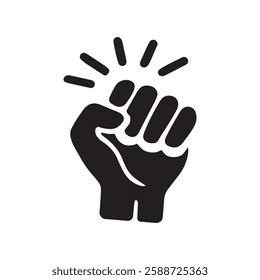 Empowerment icon. Simple solid style. Hand fist, empower, strength, courage, strong, power concept. Glyph vector illustration isolated on white background. EPS 10.