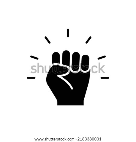 Empowerment icon. Simple solid style. Hand fist, empower, strength, courage, strong, power concept. Glyph vector illustration isolated on white background. EPS 10.