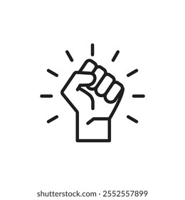 Icono de empoderamiento Simple thin outline