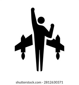 Empowerment Icon - Solid Black Glyph Icons For Mentorship and Training