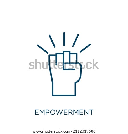 empowerment icon. Thin linear empowerment outline icon isolated on white background. Line vector empowerment sign, symbol for web and mobile