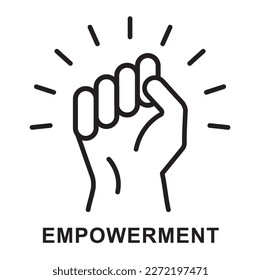 Empowerment icon. woman empower Icon. Fist empowerment vector. women strength line vector. 