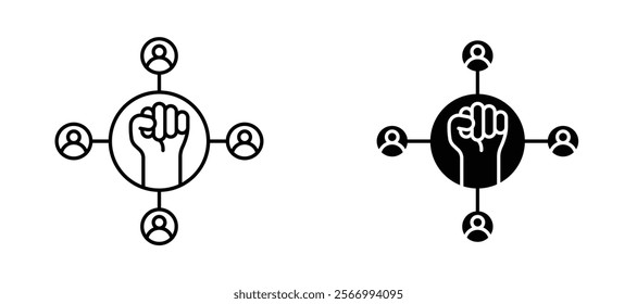 Empowerment icons in outline and fill. vector illustration for ui.