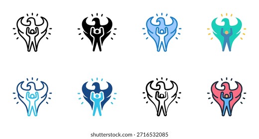 Empowerment icons set multiple style collection. 
