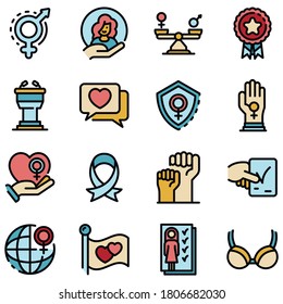 Empowerment icons set. Outline set of empowerment vector icons thin line color flat on white