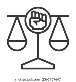 Empowerment Legal Icon Vector Illustration Outline Style