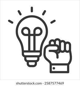 Empowerment Outline Icon Vector Illustration