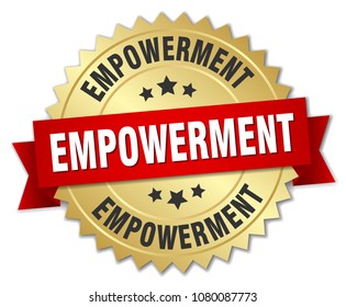 empowerment round isolated gold badge