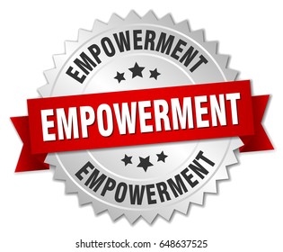 empowerment round isolated silver badge