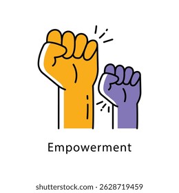 Empowerment Vector Filled Outline Style Icon. Eps 10 File 