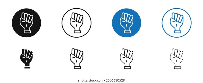 Empowerment vector icon in black and blue colors