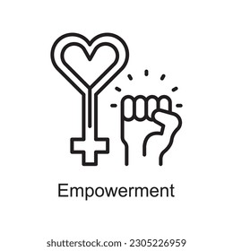 Empowerment Vector Outline Icon Design illustration. Customer Service Symbol on White background EPS 10 File