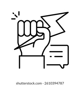 Empowerment vector outline icon. EPS 10 file