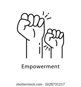 Empowerment Vector Outline Style Icon. Eps 10 File