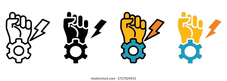 colección de estilo múltiple del icono del Web del empoderamiento