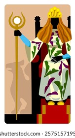 The Empress character of Tarot playing card in modern cartoon minimalism flat style. Vector illustration in flat style