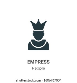Empress glyph icon vector on white background. Flat vector empress icon symbol sign from modern people collection for mobile concept and web apps design.