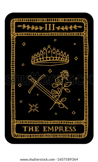 Vector De Stock Libre De Regalias Sobre La Emperatriz Plantilla De Tarjeta Tarot