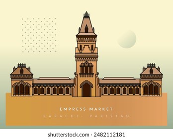 Empress Market - Saddar Town of Karachi, Pakistan - Stock Illustration as EPS 10 File