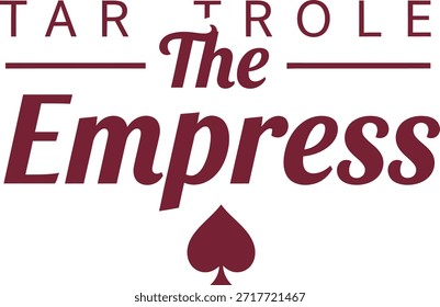 O design de vetor de tipografia Imperatriz gráfico vermelho preto para t-shirt etiqueta de vestuário tarot card merchandise print layout criativo corte arquivo silhueta cricut digital ofício