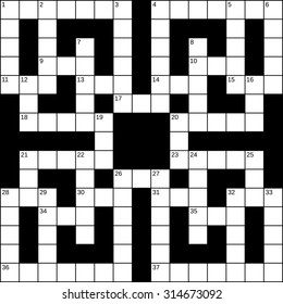 15x15 Squares Empty Britishstyle Crossword Grid Stock Vector (Royalty ...