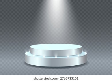 Empty 3d display stand illuminated by top light, perfect for product showcase