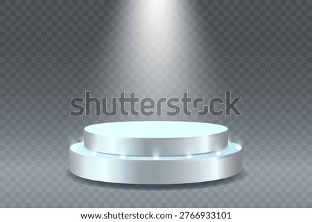 Empty 3d display stand illuminated by top light, perfect for product showcase