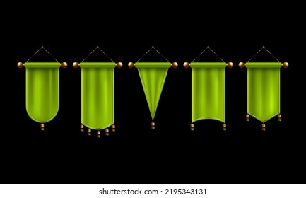 Empty 3D Pennant Blank. Vector Illustration