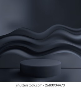 Podio 3D vacío contra