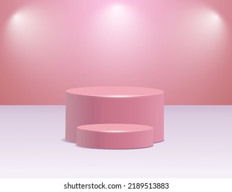 Vacía podio o pedestal 3d para el producto de visualización. Fondo de soporte de estante de producto en blanco