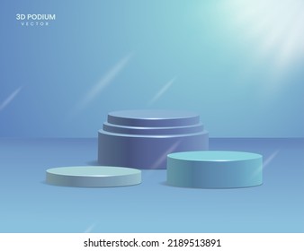 Empty 3d podium or pedestal for display product. Blank product shelf standing backdrop