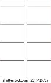 Empty 4-frame template design. Vector illustration.