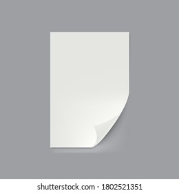 Empty A3, A4 Or A5 Folded Paper Sheet. EPS10 Vector
