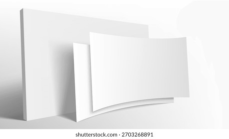 La Hoja De Papel Vacía A3, A4 O A5 Se Encuentra Junto A La Pared. Vector EPS10