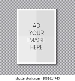 Empty A4 sized vector paper frame mockup